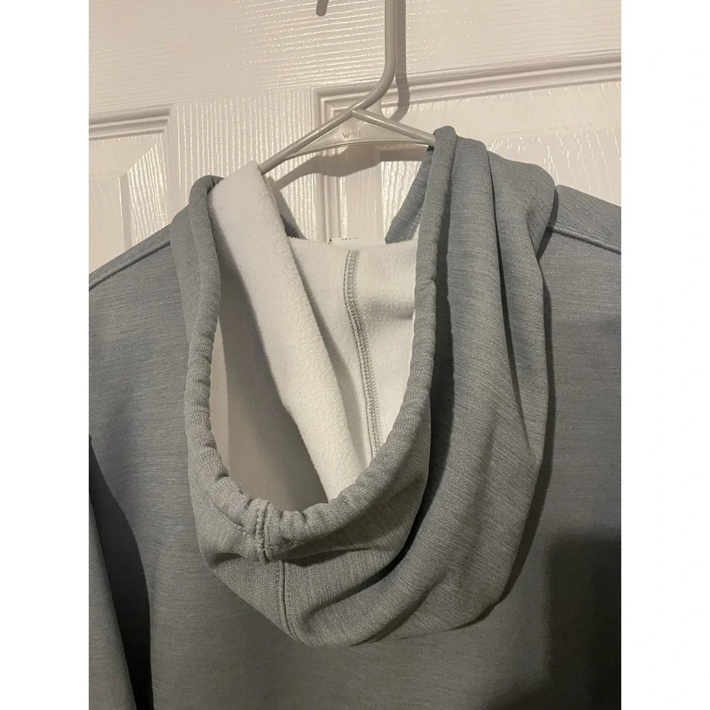 Nike Therma-Fit Fleece Lined Hoodie Gray Pullover Sweatshirt Women's M Logo